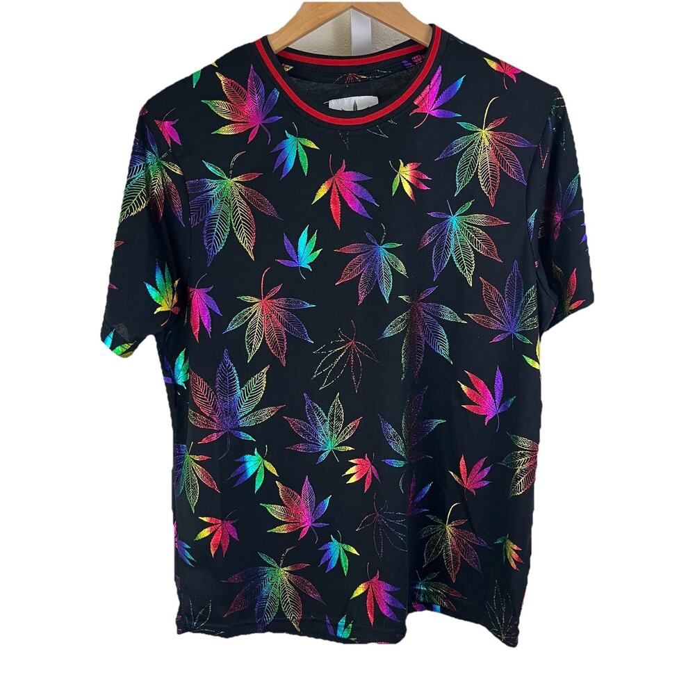 Kronic Prints Drill Clothing Metallic Marijuana Print Mens M Medium